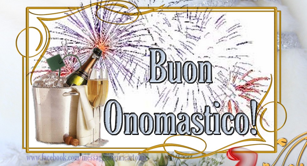 Buon onomastico! - Cartoline onomastico con champagne