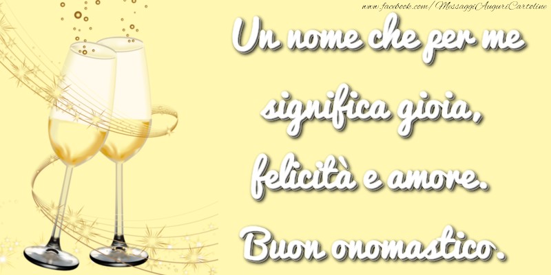 Buon onomastico. - Cartoline onomastico con champagne