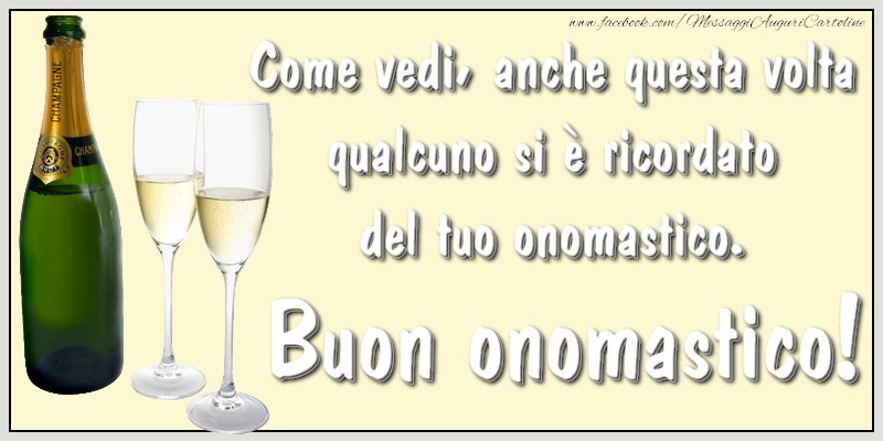 Buon onomastico! - Cartoline onomastico con champagne