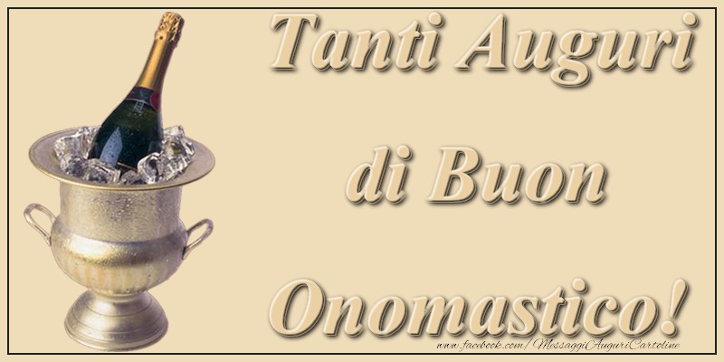 Tanti Auguri di Buon Compleanno - Cartoline onomastico con champagne