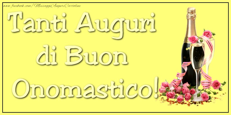 Tanti Auguri di Buon Compleanno - Cartoline onomastico con champagne