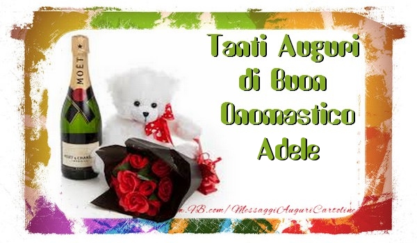 Tanti Auguri di Buon Onomastico Adele - Cartoline onomastico con animali