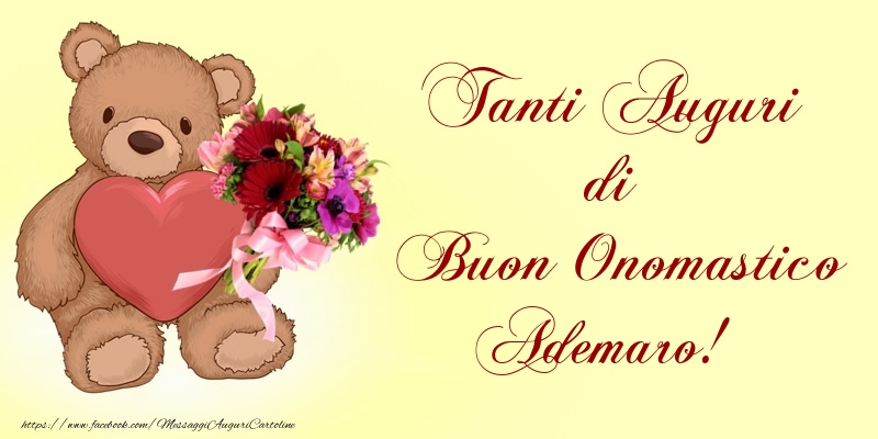 Tanti Auguri di Buon Onomastico Ademaro! - Cartoline onomastico con animali