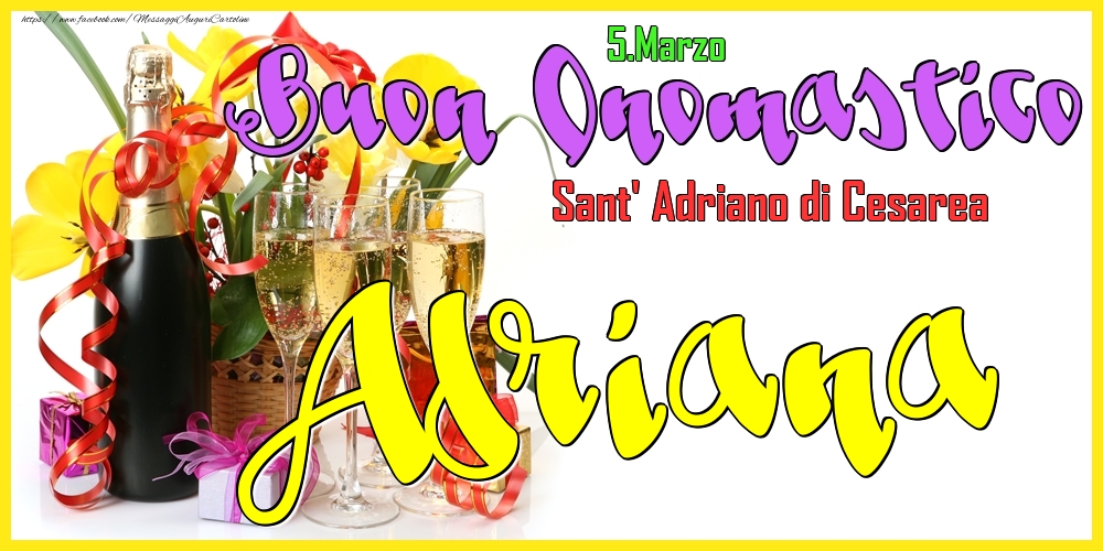 5.Marzo - Buon Onomastico Adriana! - Cartoline onomastico