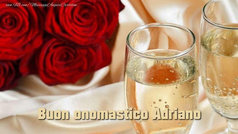 Buon onomastico Adriano - Cartoline onomastico con rose