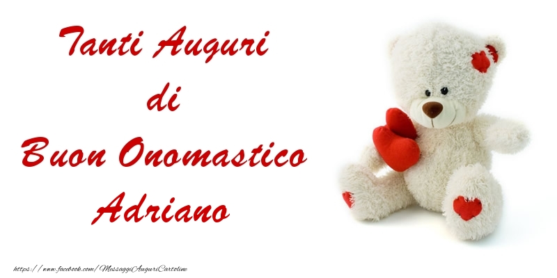 Tanti Auguri di Buon Onomastico Adriano - Cartoline onomastico con animali