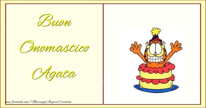 Buon Onomastico Agata - Cartoline onomastico con torta