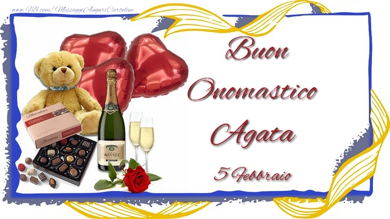 Buon Onomastico Agata! 5 Febbraio - Cartoline onomastico