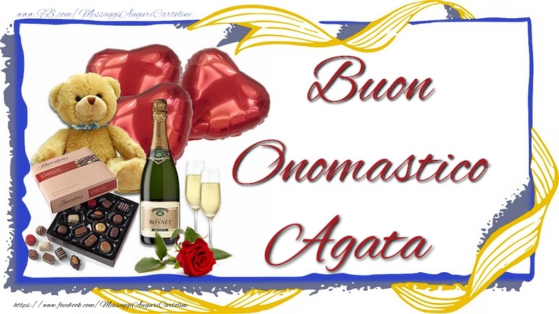 Buon Onomastico Agata - Cartoline onomastico con animali