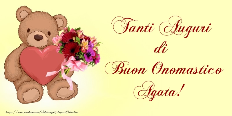 Tanti Auguri di Buon Onomastico Agata! - Cartoline onomastico con animali