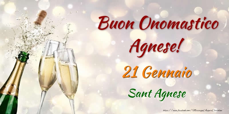 Buon Onomastico Agnese! 21 Gennaio Sant Agnese - Cartoline onomastico