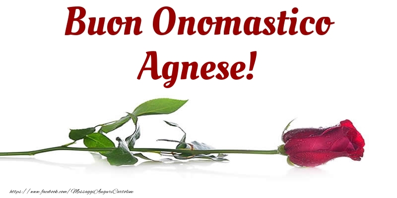 Buon Onomastico Agnese! - Cartoline onomastico con rose