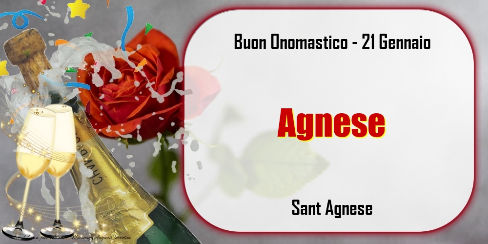 Sant Agnese Buon Onomastico, Agnese! 21 Gennaio - Cartoline onomastico