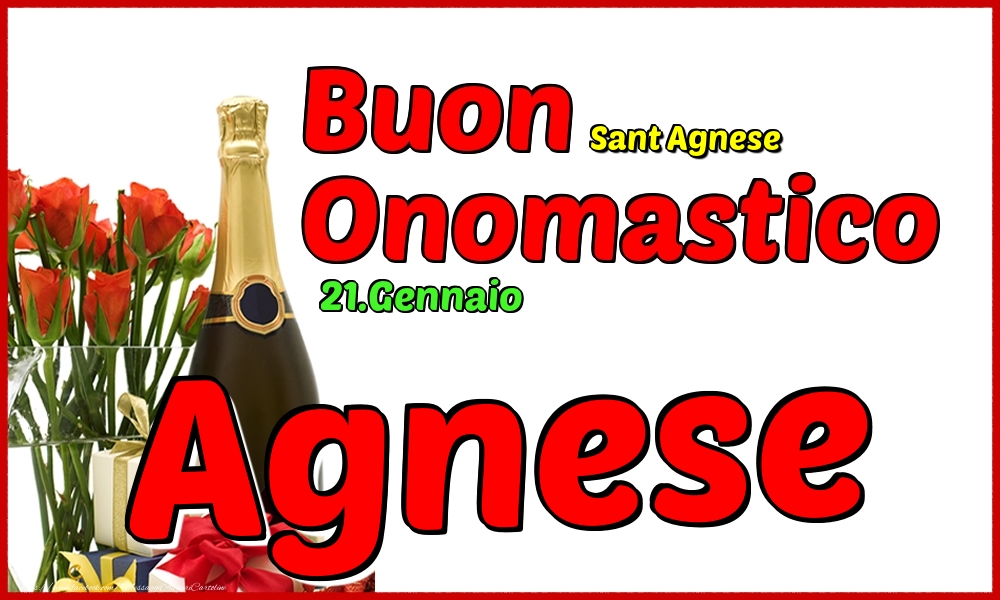 21.Gennaio - Buon Onomastico Agnese! - Cartoline onomastico