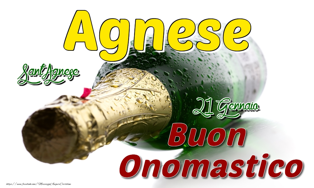 21 Gennaio Sant Agnese -  Buon onomastico Agnese - Cartoline onomastico