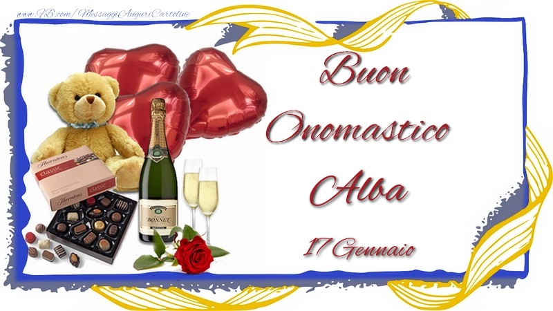 Buon Onomastico Alba! 17 Gennaio - Cartoline onomastico