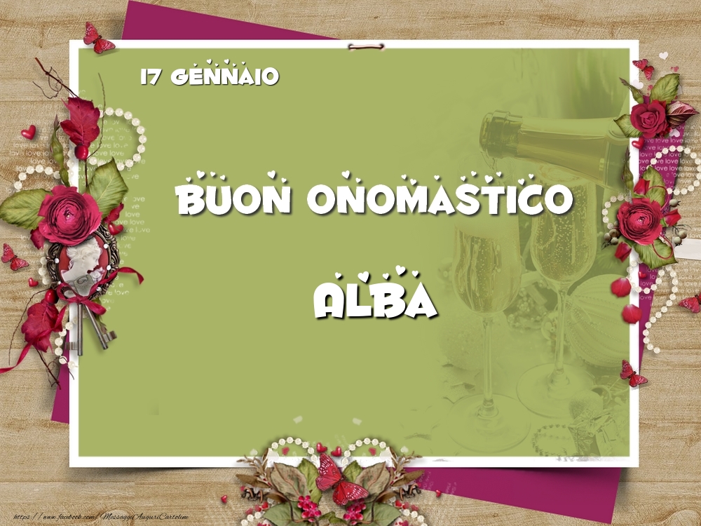 Buon Onomastico, Alba! 17 Gennaio - Cartoline onomastico