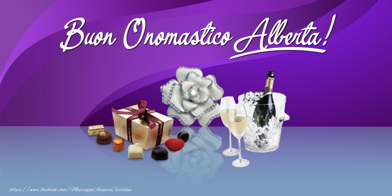 Buon Onomastico Alberta! - Cartoline onomastico con regalo