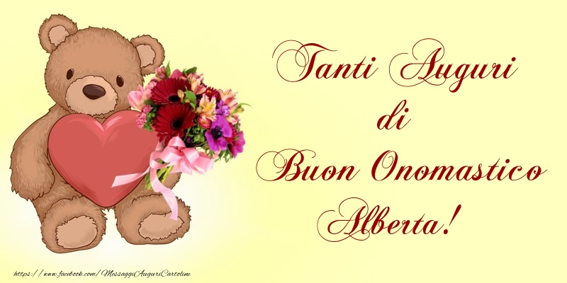 Tanti Auguri di Buon Onomastico Alberta! - Cartoline onomastico con animali