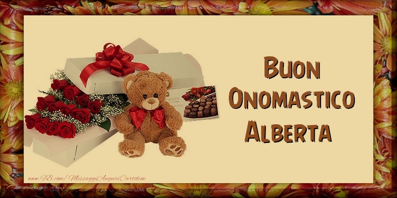 Buon Onomastico Alberta - Cartoline onomastico con animali