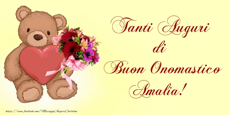 Tanti Auguri di Buon Onomastico Amalia! - Cartoline onomastico con animali