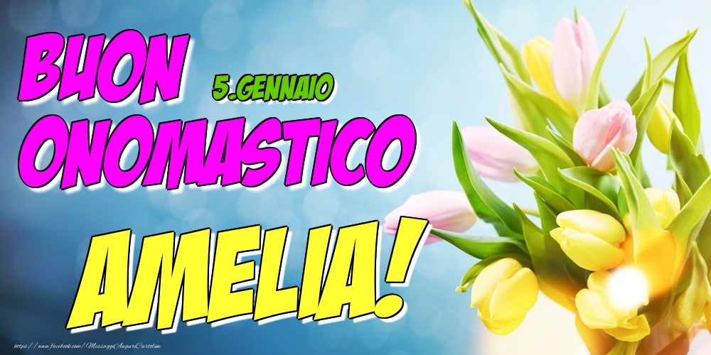 5.Gennaio - Buon Onomastico Amelia! - Cartoline onomastico