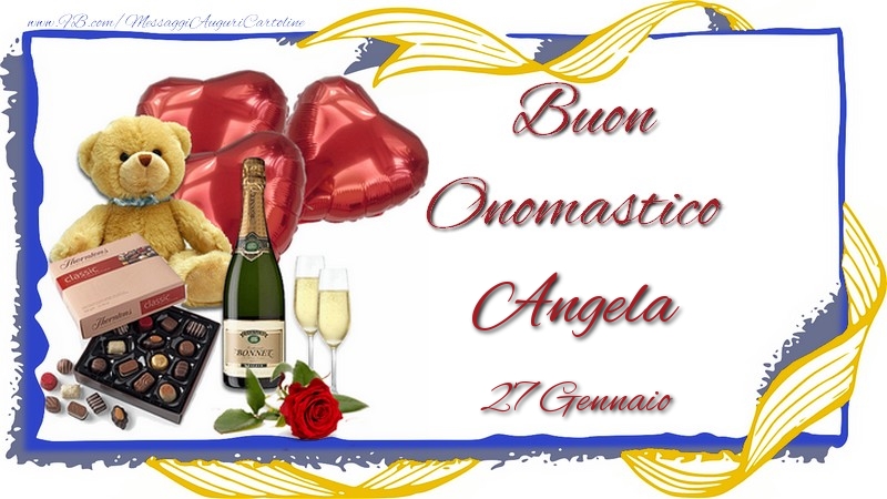 Buon Onomastico Angela! 27 Gennaio - Cartoline onomastico