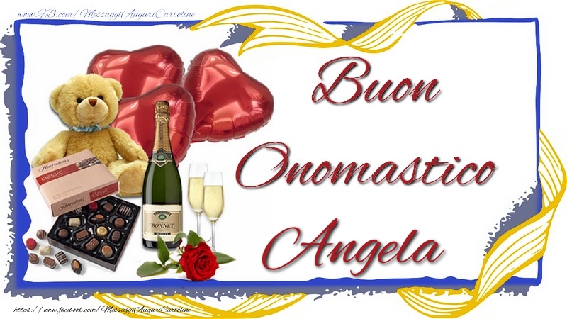 Buon Onomastico Angela - Cartoline onomastico con animali