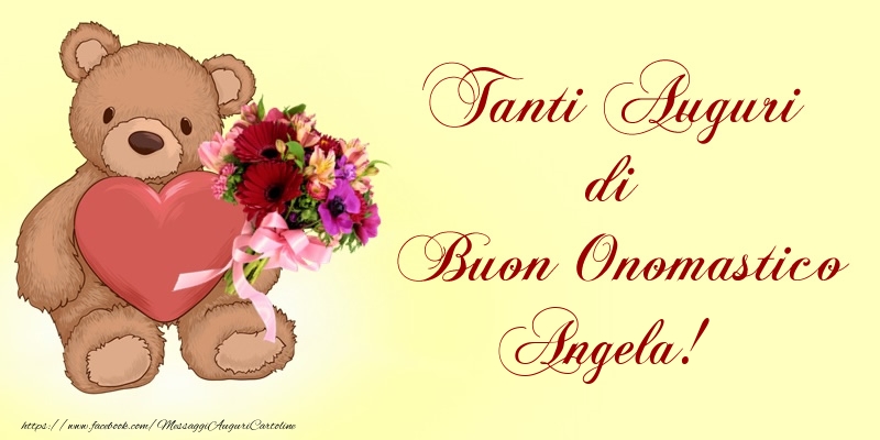 Tanti Auguri di Buon Onomastico Angela! - Cartoline onomastico con animali