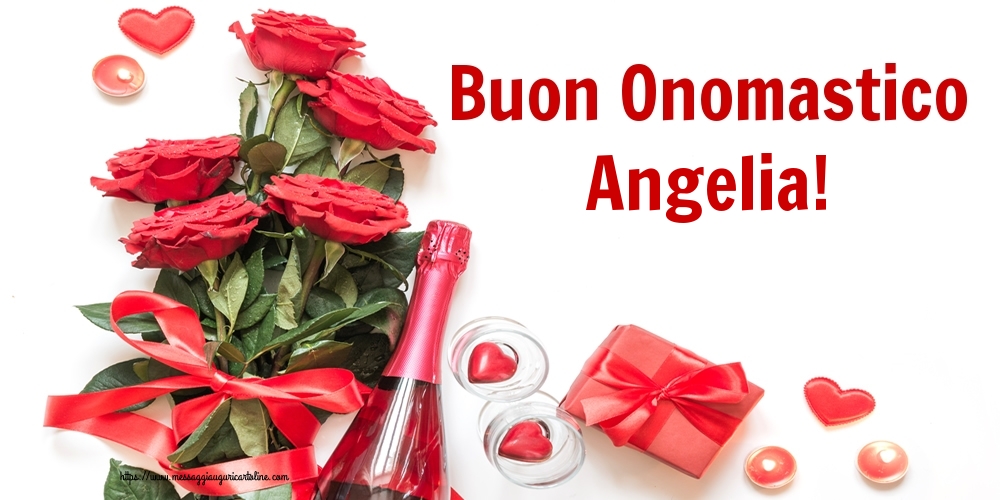 Buon Onomastico Angelia! - Cartoline onomastico con fiori