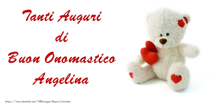 Tanti Auguri di Buon Onomastico Angelina - Cartoline onomastico con animali