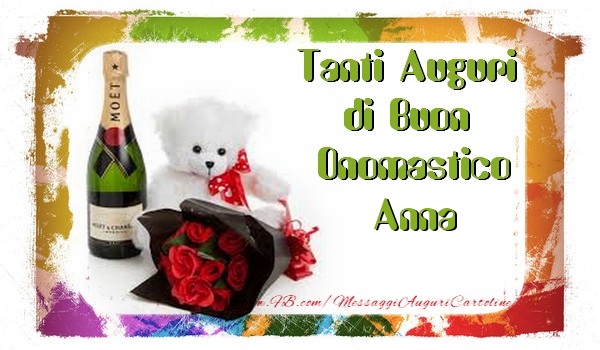 Tanti Auguri di Buon Onomastico Anna - Cartoline onomastico con animali