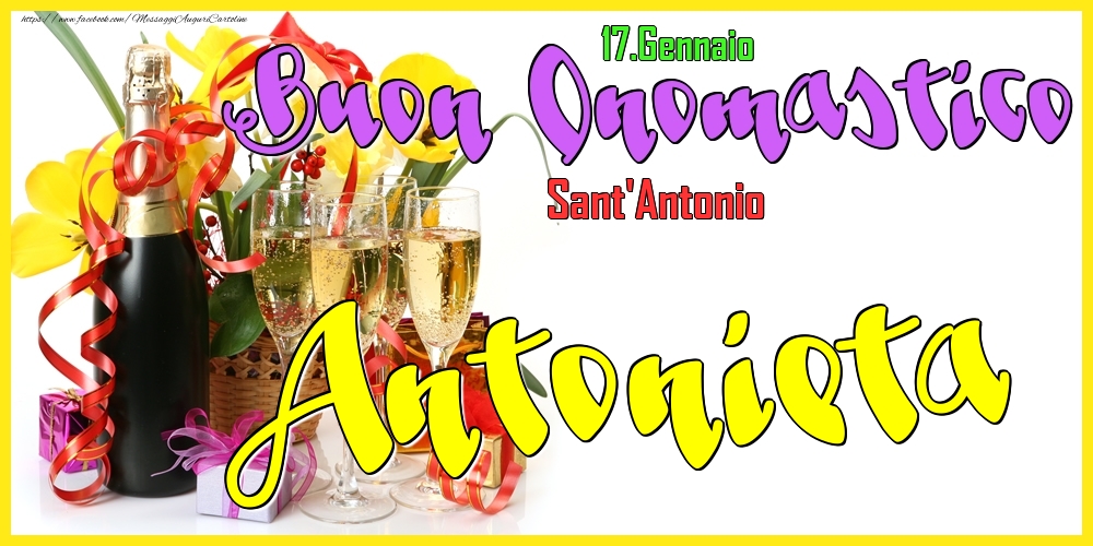 17.Gennaio - Buon Onomastico Antonieta! - Cartoline onomastico