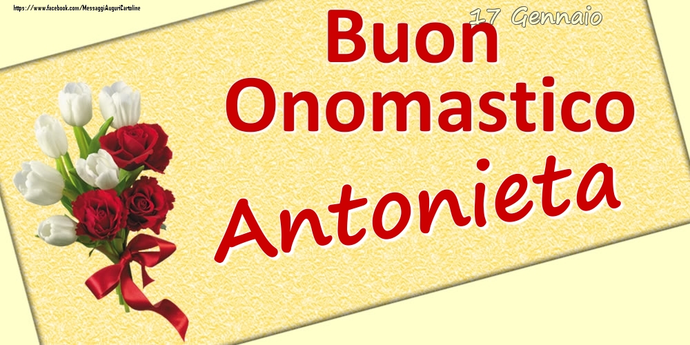 17 Gennaio: Buon Onomastico Antonieta - Cartoline onomastico