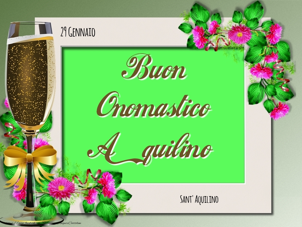 Sant' Aquilino Buon Onomastico, Aquilino! 29 Gennaio - Cartoline onomastico