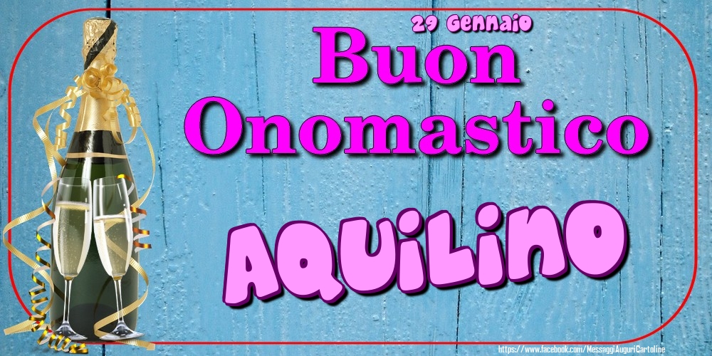 29 Gennaio - Buon Onomastico Aquilino! - Cartoline onomastico