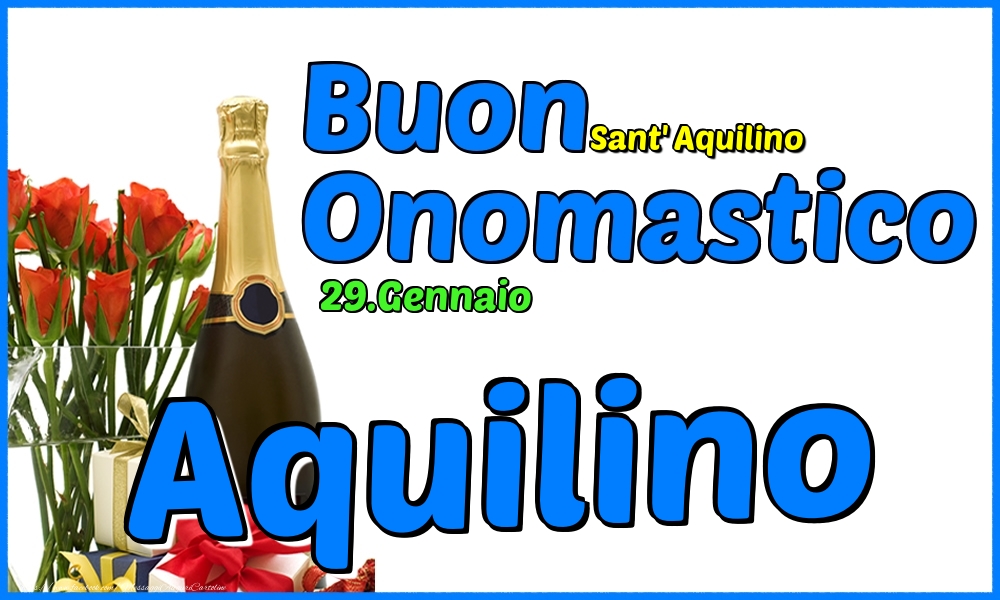 29.Gennaio - Buon Onomastico Aquilino! - Cartoline onomastico