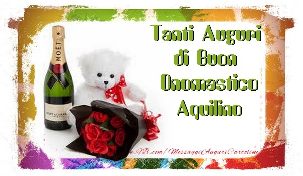 Tanti Auguri di Buon Onomastico Aquilino - Cartoline onomastico con animali