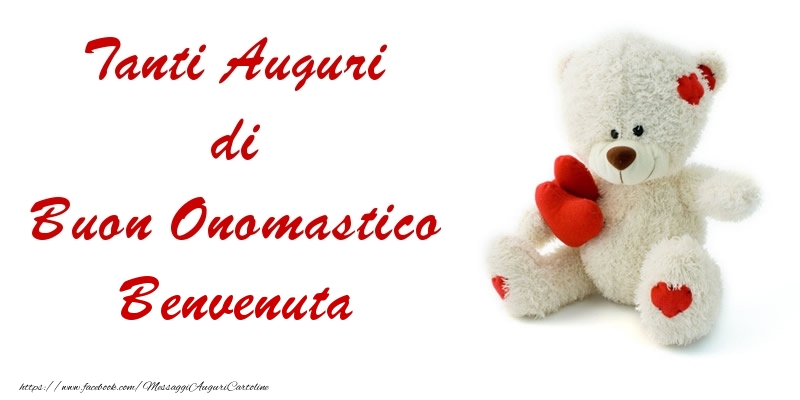 Tanti Auguri di Buon Onomastico Benvenuta - Cartoline onomastico con animali