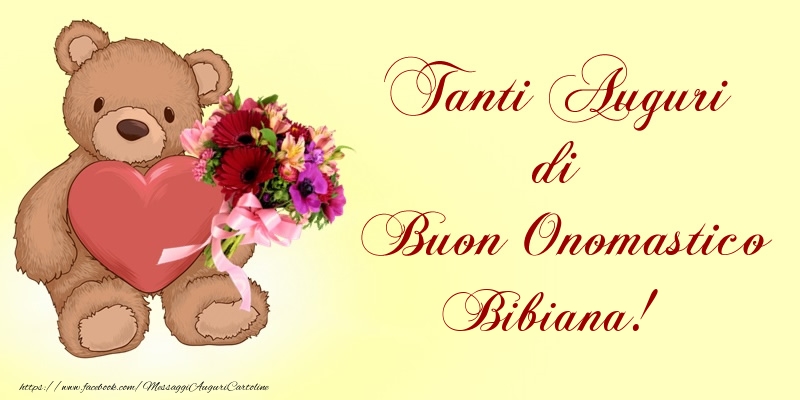 Tanti Auguri di Buon Onomastico Bibiana! - Cartoline onomastico con animali