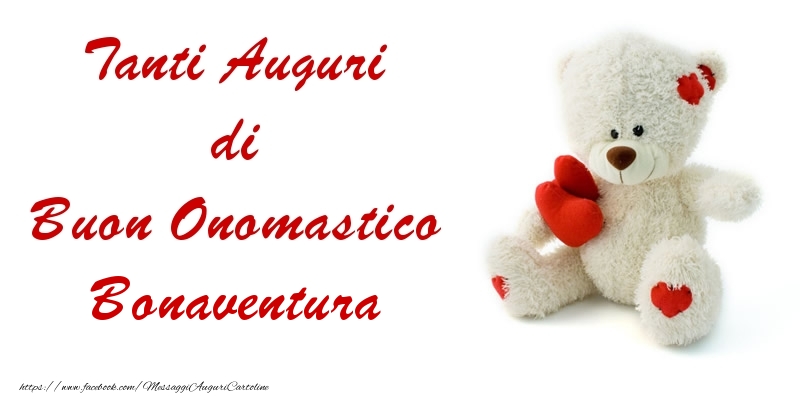 Tanti Auguri di Buon Onomastico Bonaventura - Cartoline onomastico con animali