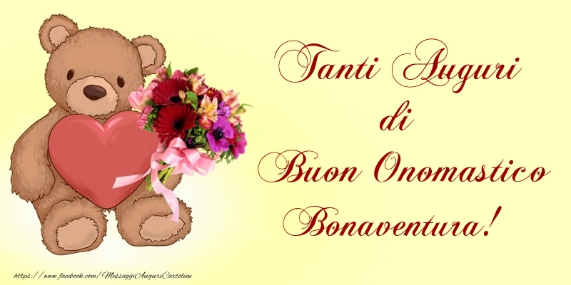 Tanti Auguri di Buon Onomastico Bonaventura! - Cartoline onomastico con animali