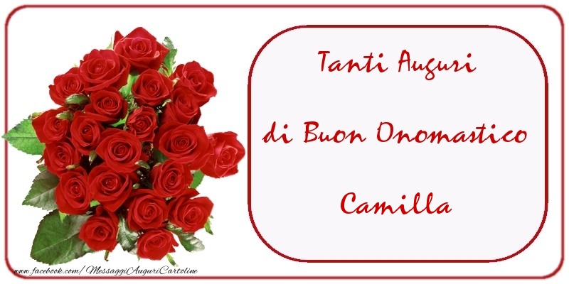 Tanti Auguri di Buon Onomastico Camilla - Cartoline onomastico con mazzo di fiori