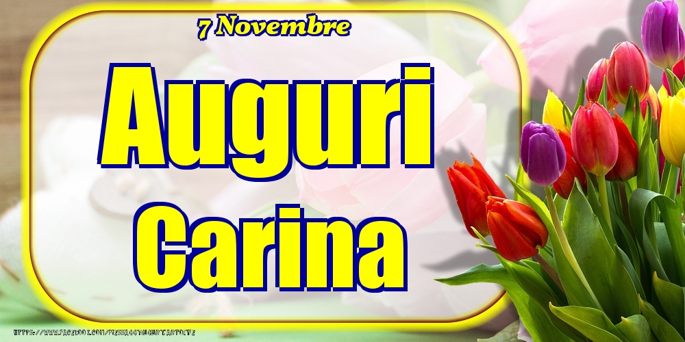 7 Novembre - Auguri Carina! - Cartoline onomastico