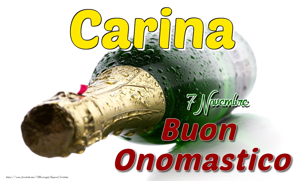 7 Novembre  -  Buon onomastico Carina - Cartoline onomastico