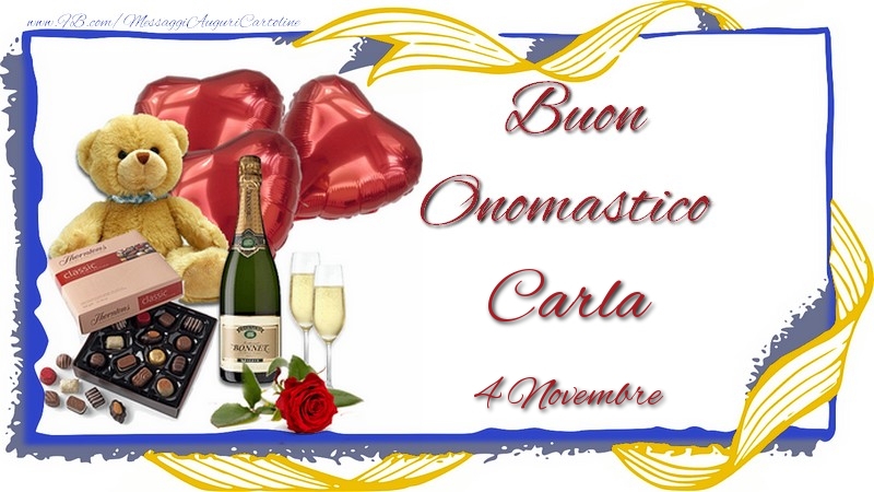 Buon Onomastico Carla! 4 Novembre - Cartoline onomastico