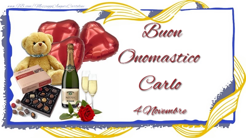 Buon Onomastico Carlo! 4 Novembre - Cartoline onomastico