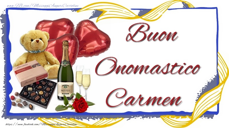 Buon Onomastico Carmen - Cartoline onomastico con animali