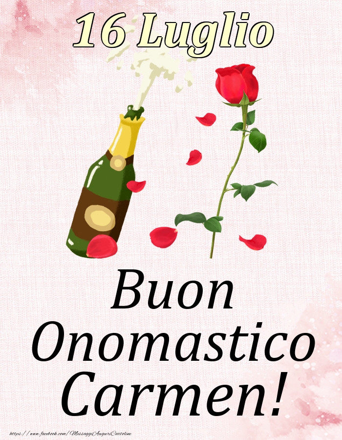 Buon Onomastico Carmen! - 16 Luglio - Cartoline onomastico