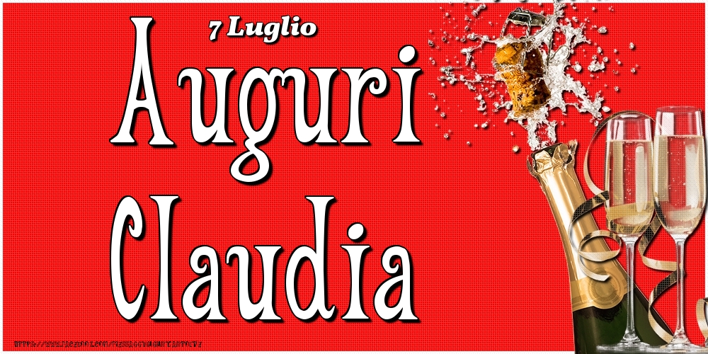 7 Luglio - Auguri Claudia! - Cartoline onomastico